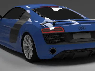 Audi R8 Sports car Supercar 3D Model Low Poly 3D model