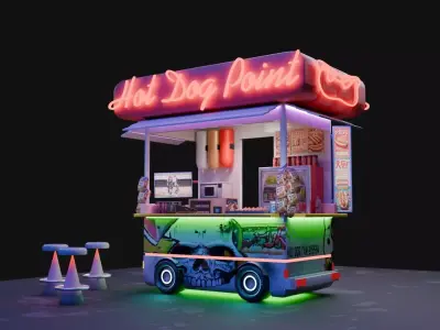 Hot dog cybercar cabin 3d model 3D model