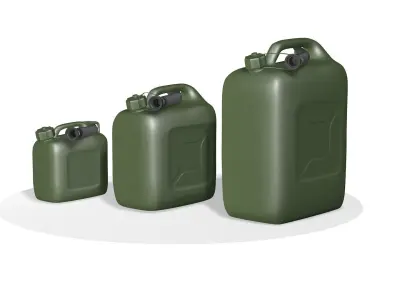 Three cans Jerrican 3D model