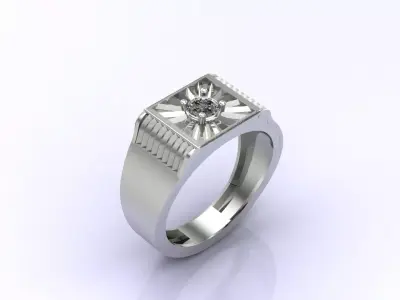 Print Ready STL 3DM  Gents Rings Diamond Men Ring  3D print model 200