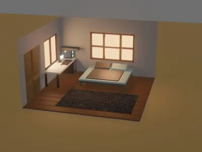 The room wtih light theme Free 3D model