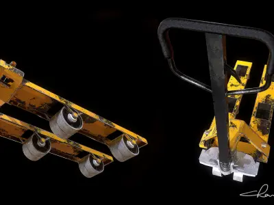 Industrial Factory Hand Pallet   Low-poly 3D model