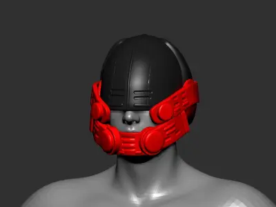 helmet high poly sculpt 3d printable  3D model 24