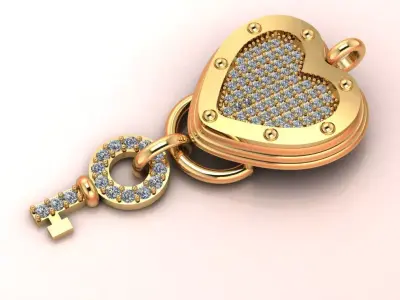 The Celestial Heart Locket Pendant jewelry 3D model - for Her 3D print model