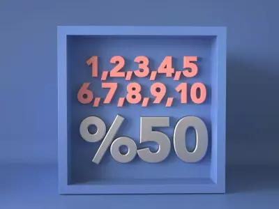 3D Text Alpha Texture 3D model