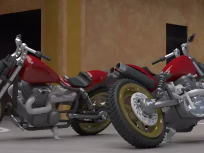 1 to 24 scale custom motorcycle 3D print model