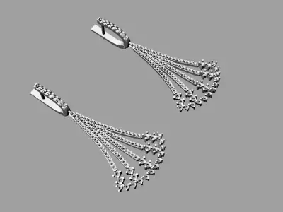 Jewelry Earrings Brand Gold Diamond 3D print model buy