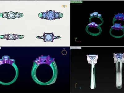 Women rings stock 3D print model