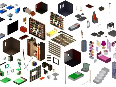 create your own low poly home Low-poly 3D model