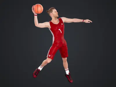 Basketball players 3D model