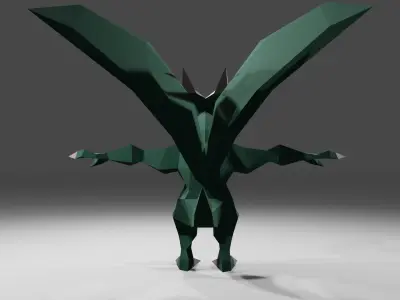  Super Lowpoly Dragonman 01 Low-poly 3D model