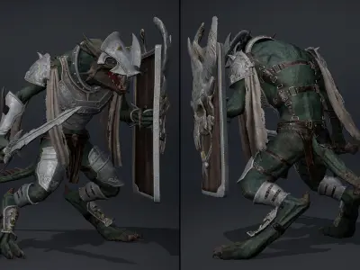 Mist Swordman Arm1 Low-poly 3D model