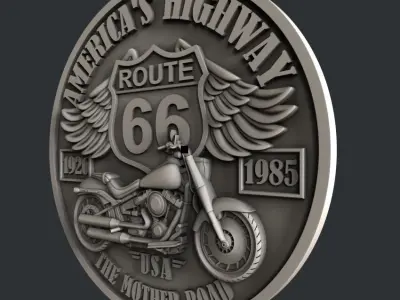 3d STL models for CNC router Route 66 3D model