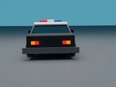 police car  Low-poly 3D model