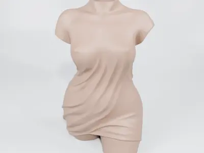 female wet drapery vase - Body plant pot  3D print model