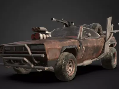 Mad Max Car Low-poly 3D model