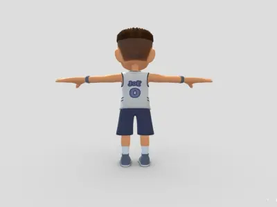 Sports Basket ball Player Boy Low-poly 3D model