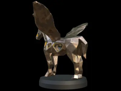 Steampunk Pegasus Low-poly 3D model