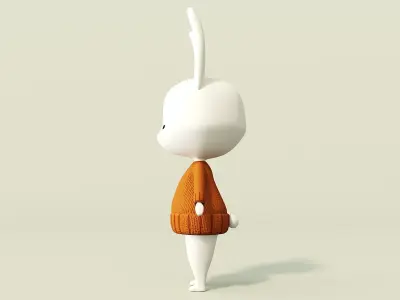 Cartoon hare 3D model