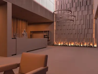 Vray 5 - Hotel Lobby Design 3D model