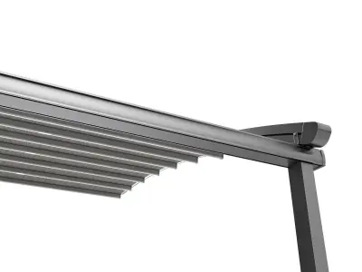 Motorized Pergola 2 stainless steel satin polished 3D model
