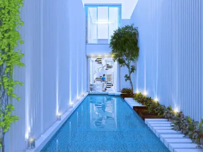 House with pool 3d 3D model