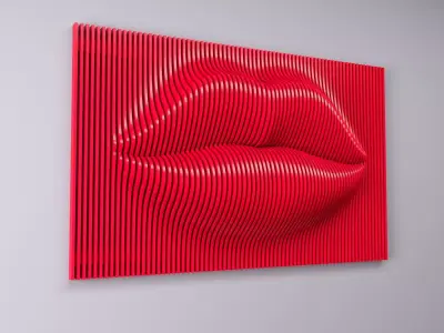 Parametric Lips Wall Decor 3D model