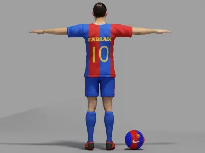 Fabian European Football Player Low-poly 3D model