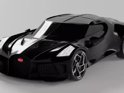 Bugatti la voiture noire Low-poly 3D model