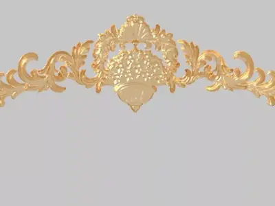 pattern wood machine cnc carving Classic luxurious gold 3D model