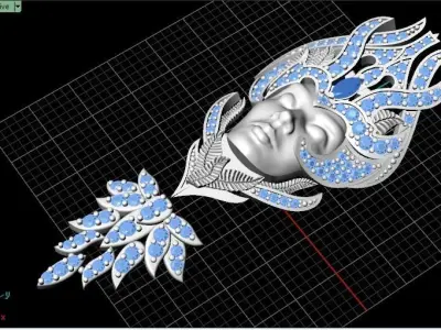 Pendant Head Girl 3D print model