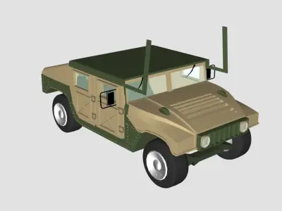 Hammer Green Car model Free 3D model