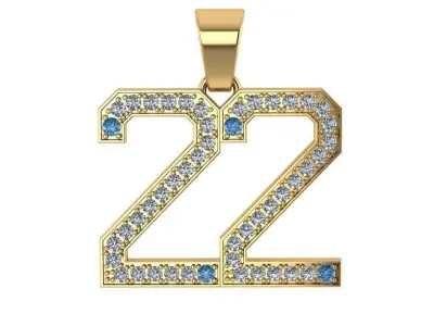 22 Number Diamond Pendant 1325 3D print model