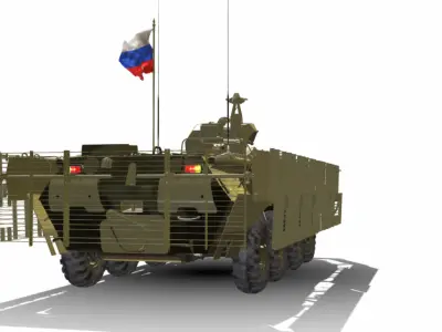 BTR 80 A 8X8 RUSSO  Low-poly 3D model