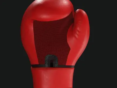 Boxing Gloves-Red Low-poly 3D model