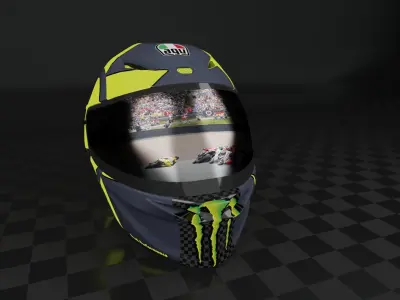 Helmet racing motogp  Low-poly 3D model