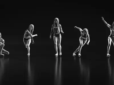 Skate Girl 01 3D print model