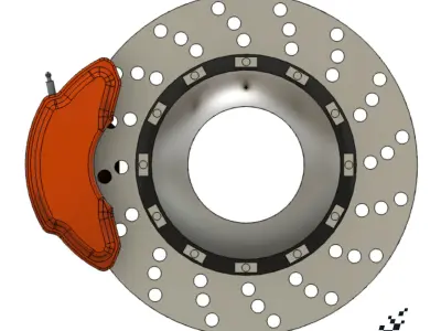 Generic disc and rotor and brake caliper 3D print model