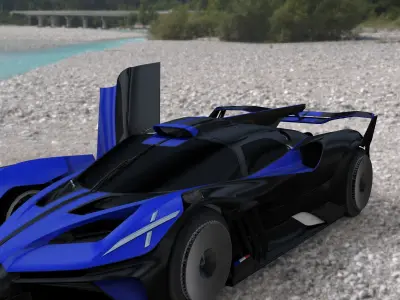 bugatti 3D model by PIXELCRAZE