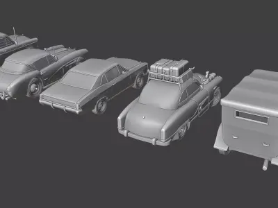 Stylized Cars Low-poly 3D model