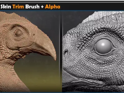 Dragon Skin Trim Brush  Alpha Vol 07 3D model