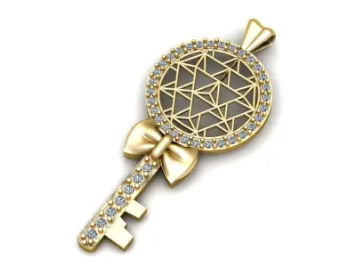 Luxury Diamond Key Pendant 3d Printable Model 3D print model