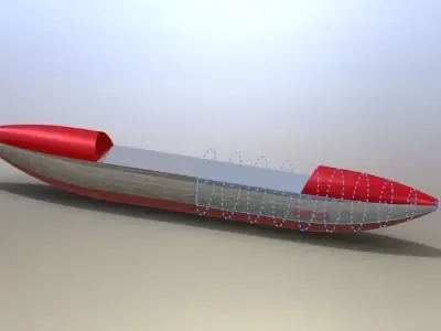 catamaran boat with stripes Free 3D model