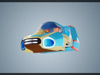 Simplistic Flying Vehicle 23 Low-poly 3D model