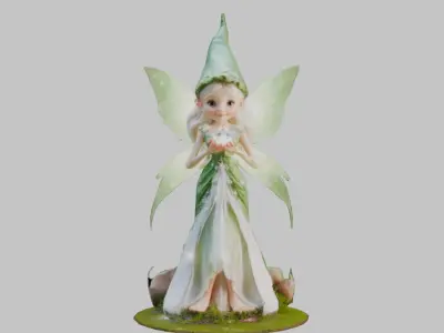 Female Fairy Gnome 3D Model Low-poly 3D model
