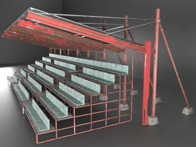 Stadium Seating Tribune Low-poly 3D model