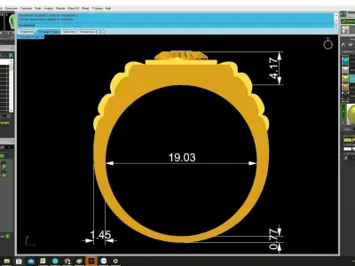 Luxury Square Diamond Ring 3D Jewelry Model 4279 3D print model