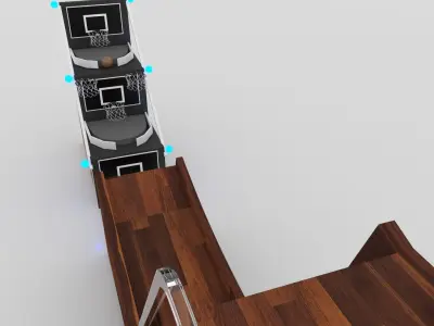 outdoor Basketball Game Ramp Ladder Ball Pots 3D Model  3D model