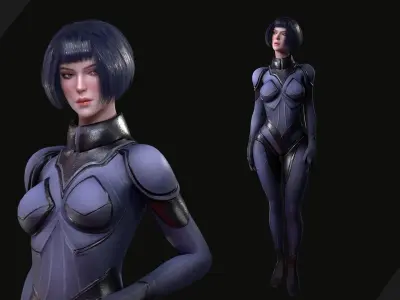 Spy Girl - Game Ready  Low-poly 3D model