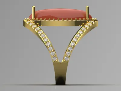 luxury woman jewelry ring jr00134 3D print model